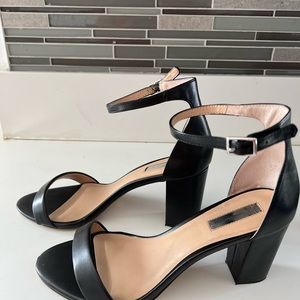 Women’s Black Block Heel Two-Piece Sandal Black